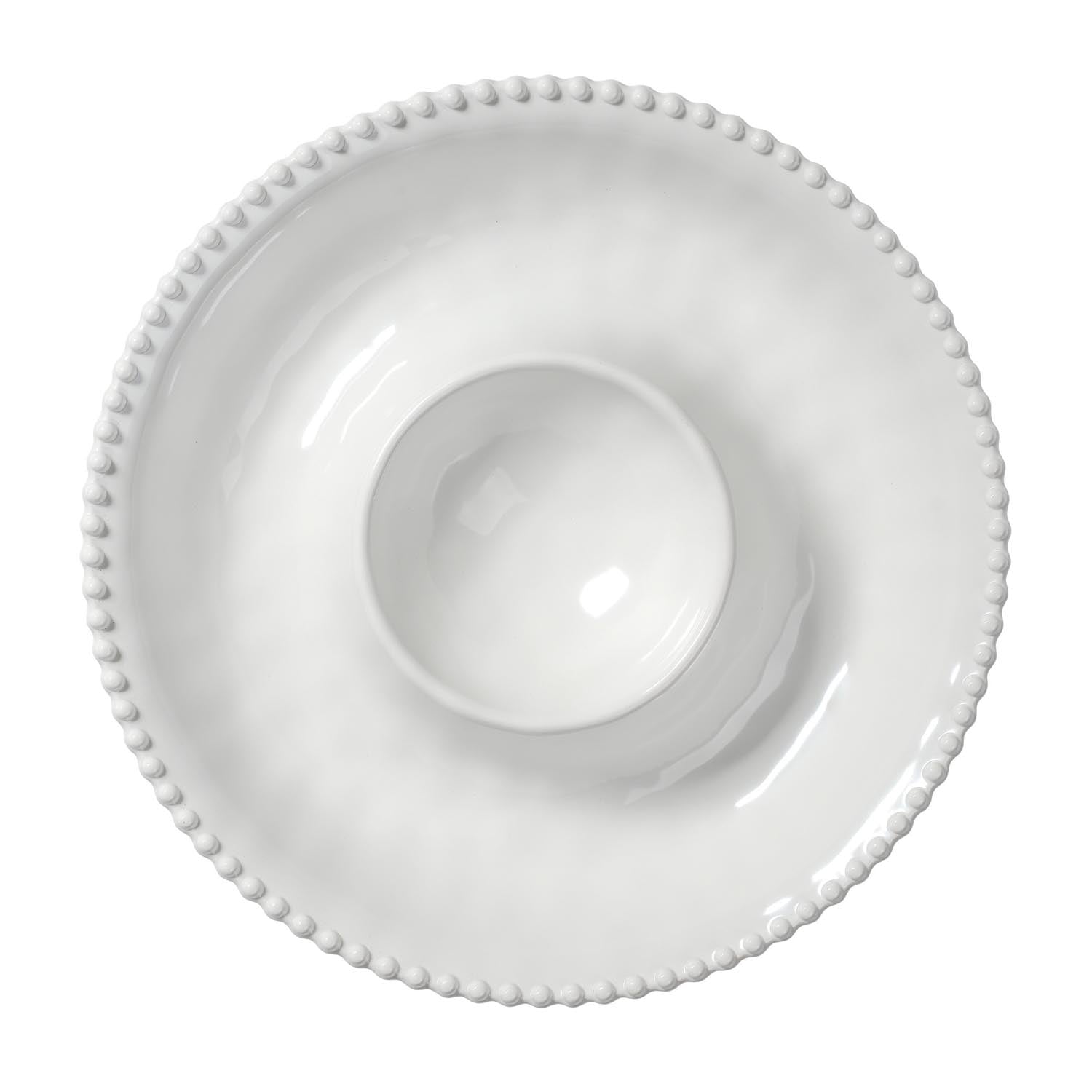 Beaded Pearl 13 inch Melamine Chip n Dip Tray