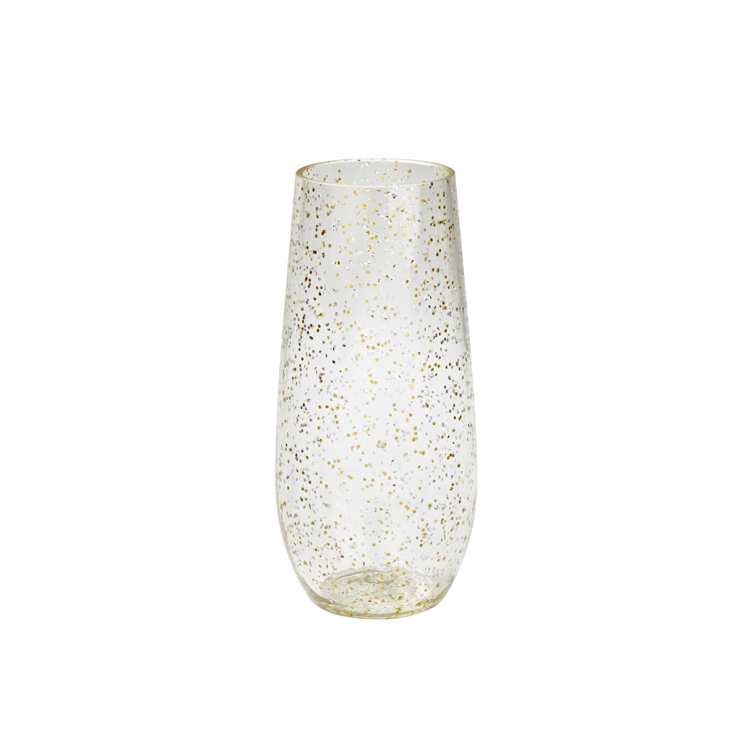 Festive Glitter 8oz Gold Acrylic Stemless Champagne Glass by Merritt Designs