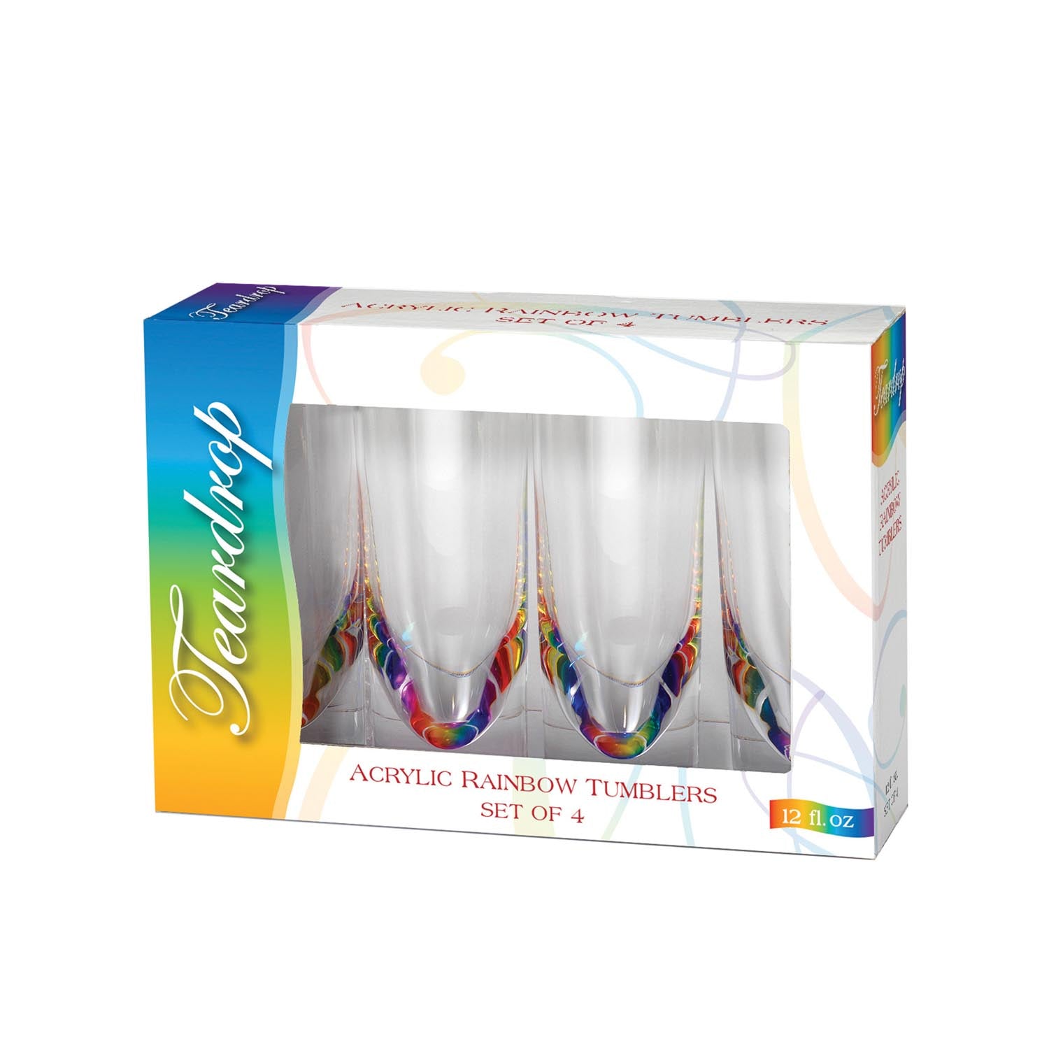 Teardrop 14oz Rainbow Acrylic Tumbler set of 4 by Merritt Designs