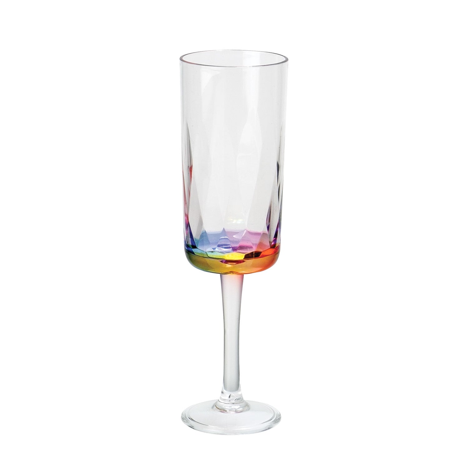 Prism 9oz Rainbow Acrylic Champagne Flute Glass by Merritt Designs
