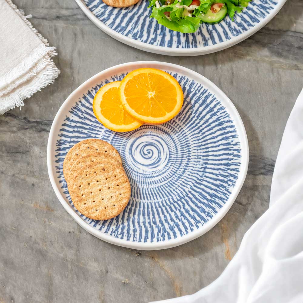 Merritt Designs Tribal Blue 8 Inch Melamine Salad Plate