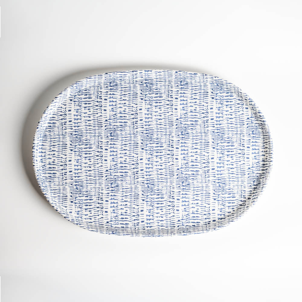 Merritt Designs Tribal Blue 17 inch Melamine Serving Tray