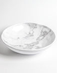 Merritt Designs White Marble 12 inch Round Melamine Serving Bowl