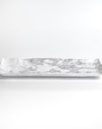 Merritt Designs White Marble 15.25 inch Rectangle Melamine Appetizer Tray