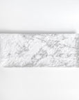 Merritt Designs White Marble 15.25 inch Rectangle Melamine Appetizer Tray