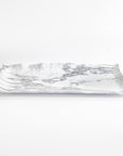 Merritt Designs White Marble 16 inch Rectangular Melamine Serving Tray