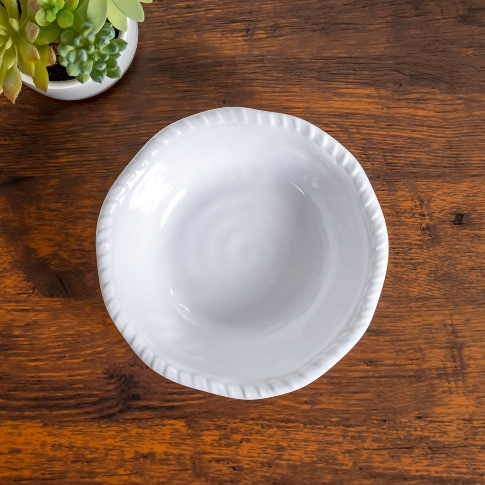 Merritt Designs White Rope 8 inch Melamine Salad Bowl