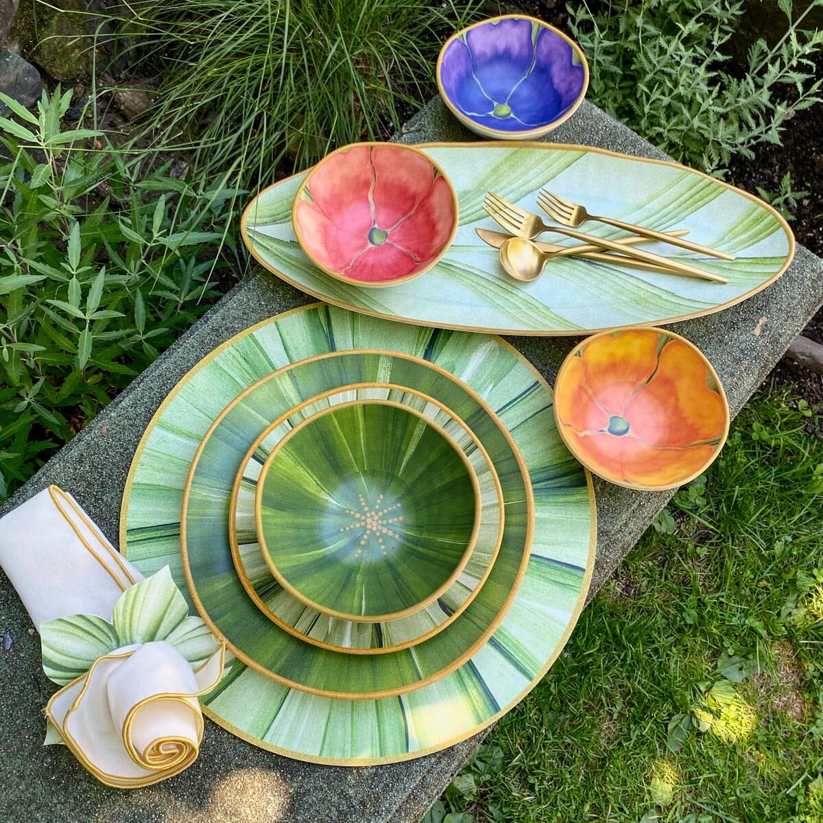 Botanic Garden Melamine Tableware Collection by Merritt Designs and Carole Shiber