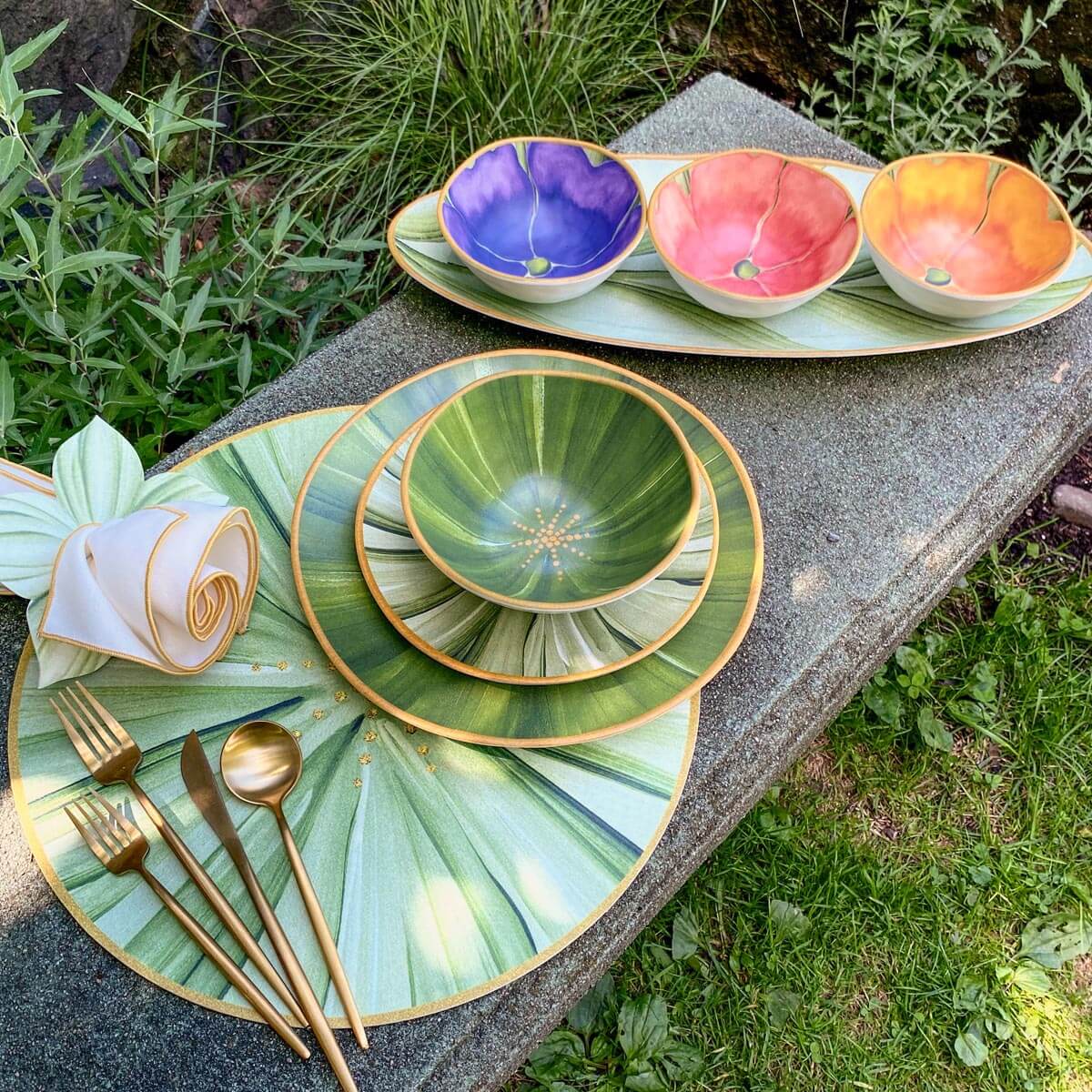 Botanic Garden Melamine Tableware Collection by Merritt Designs and Carole Shiber