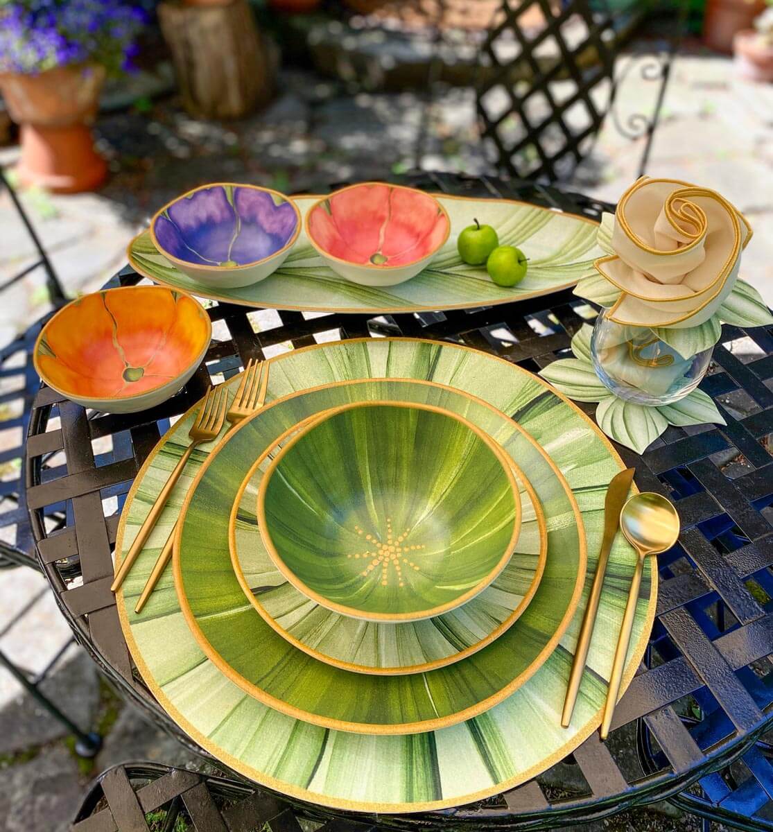 Botanic Garden Melamine Tableware Collection by Merritt Designs and Carole Shiber