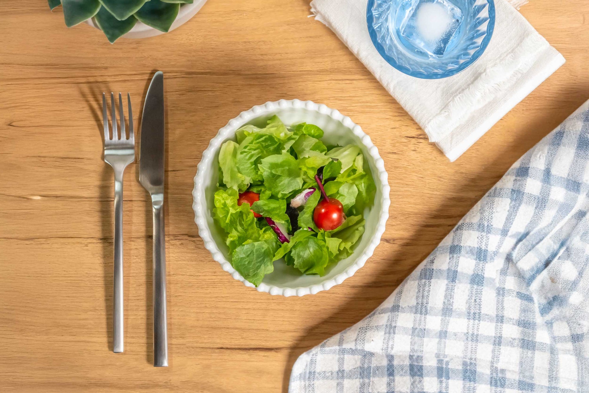 Beaded Pearl melamine salad bowl by Merritt Designs