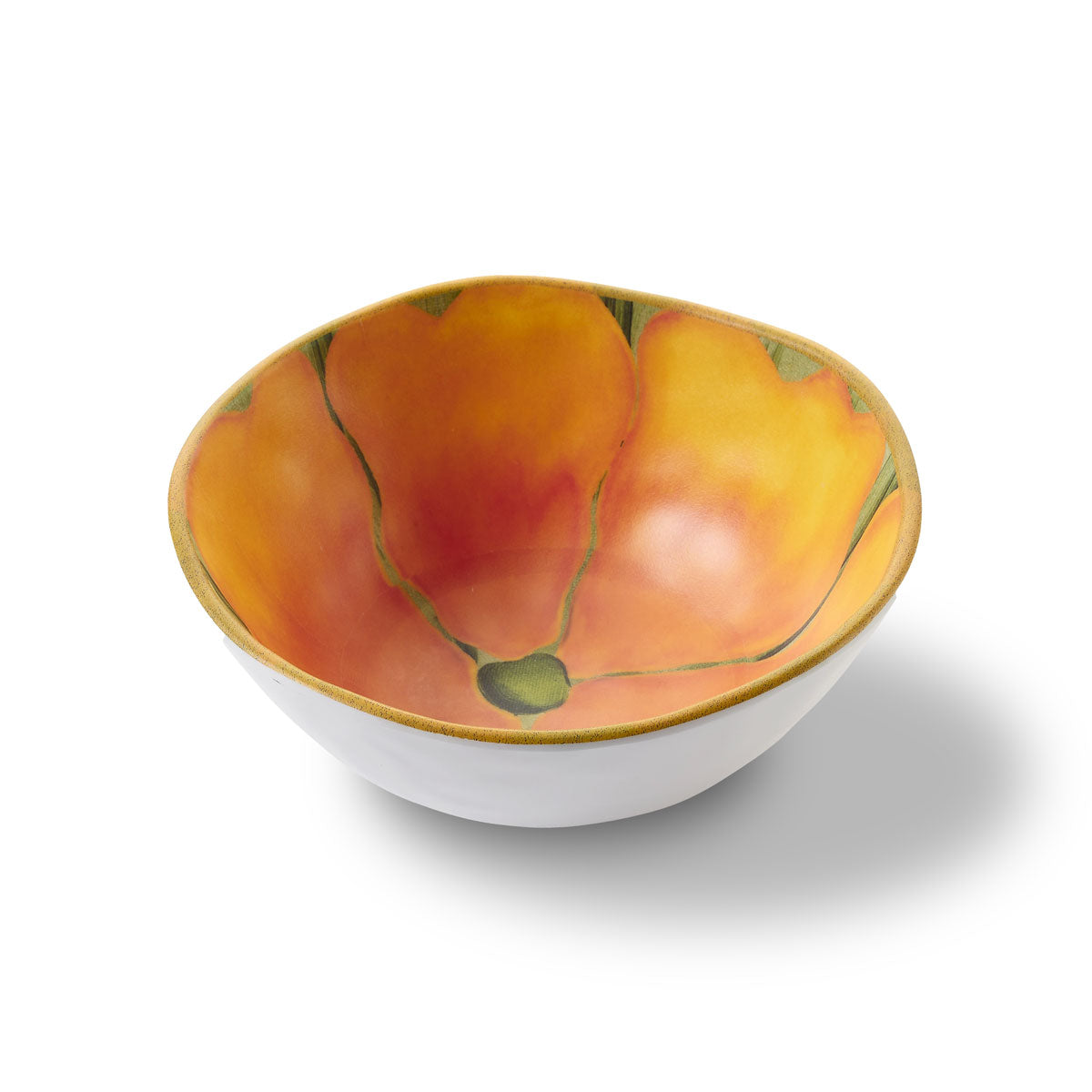 Merritt Designs Botanic Garden 5.5 inch Orange Melamine Dipping Bowl 