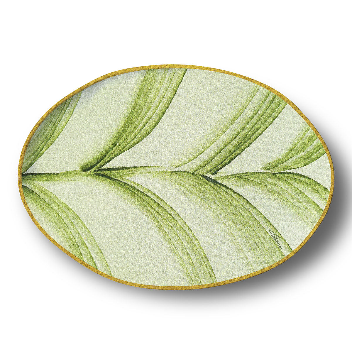 Merritt Designs Botanic Garden Lily Pad 16 inch x 12 inch Oval Melamine Serving Tray