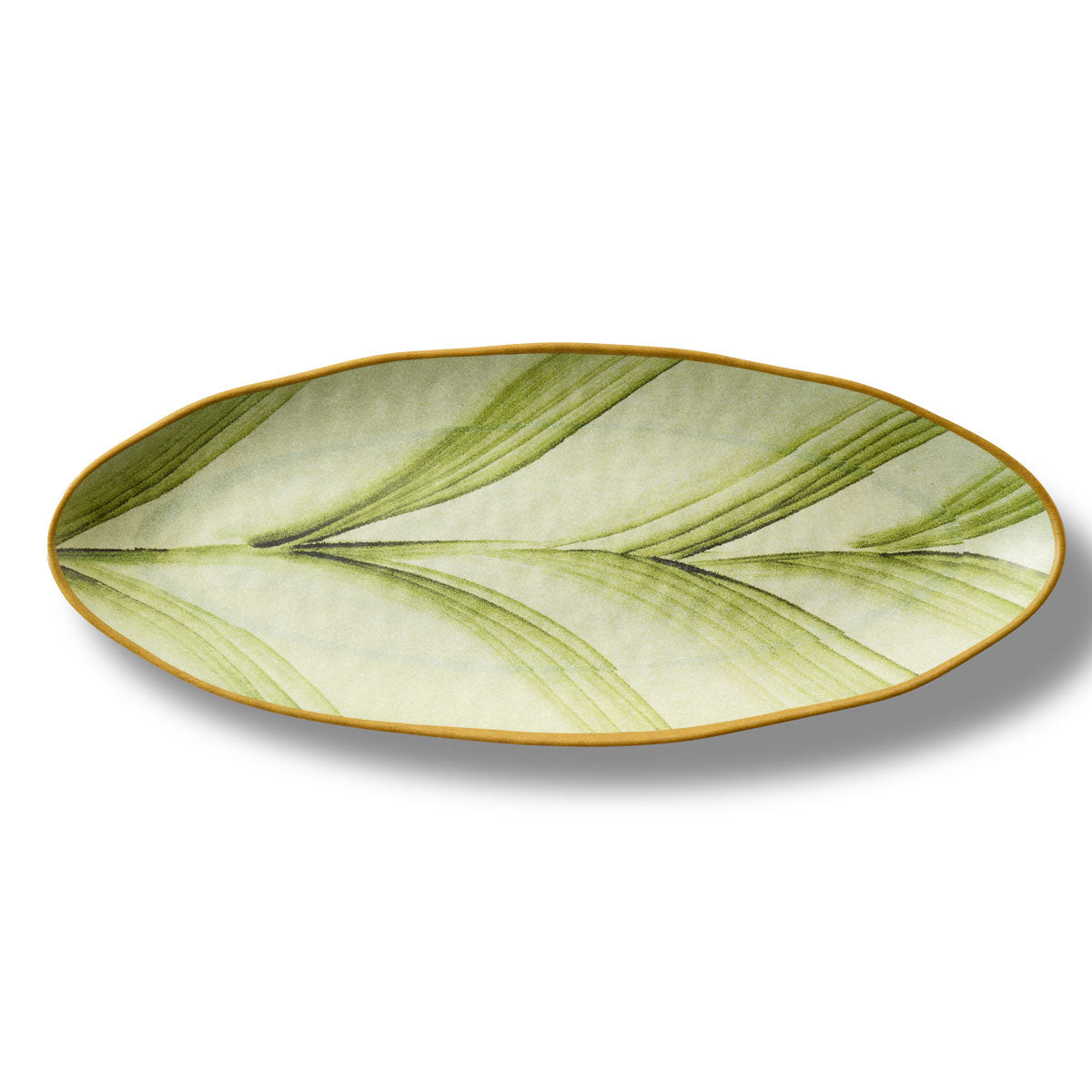 Merritt Designs Botanic Garden Lily Pad 19 inch x 7.5 inch Oval Melamine Appetizer Tray