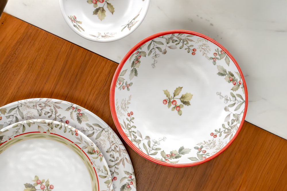 Mistletoe Christmas dinnerware collection by Merritt Designs