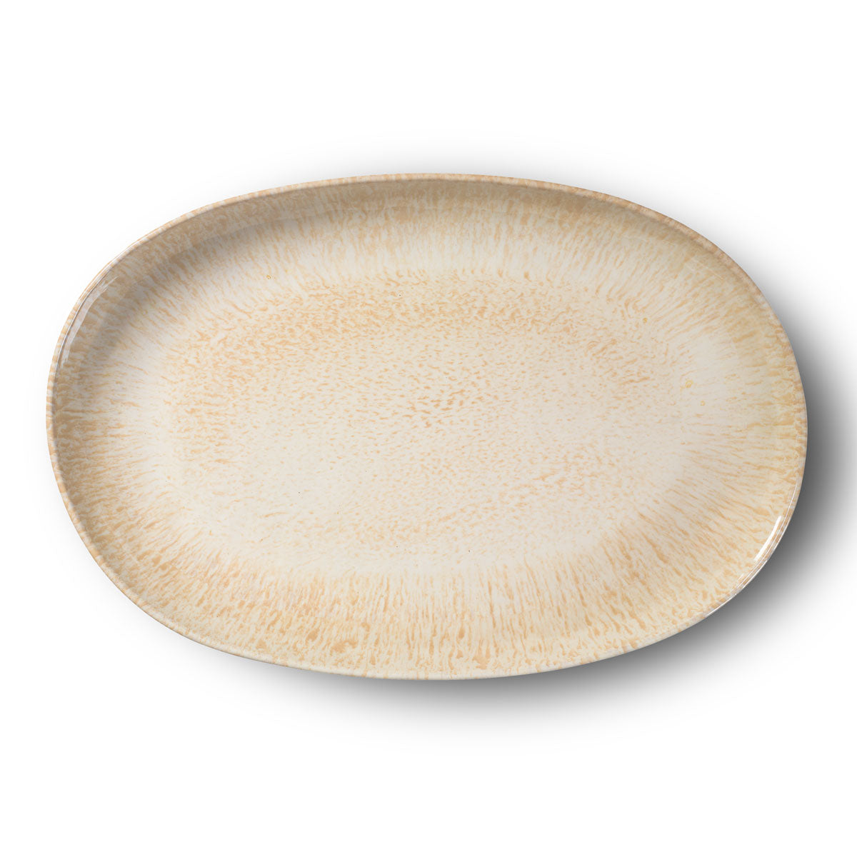 Merritt Designs Reactive Glaze 17.25 inch X 11.5 inch Beige Melamine Oval Serving Tray
