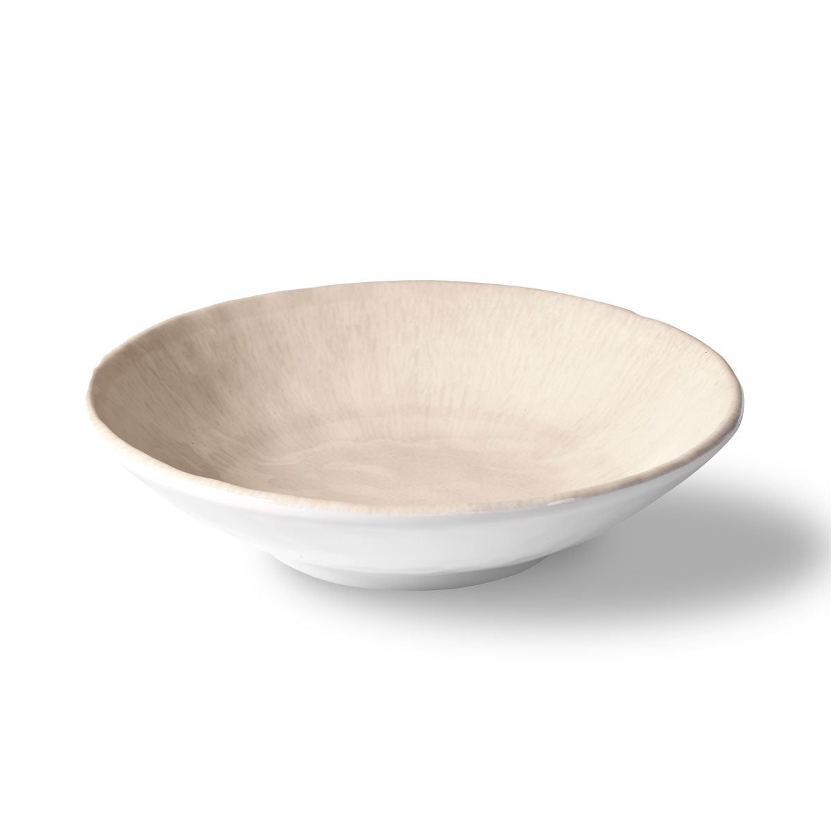 Merritt Designs Reactive Glaze 7.75 inch  x 2 inch Beige Melamine Salad Bowl