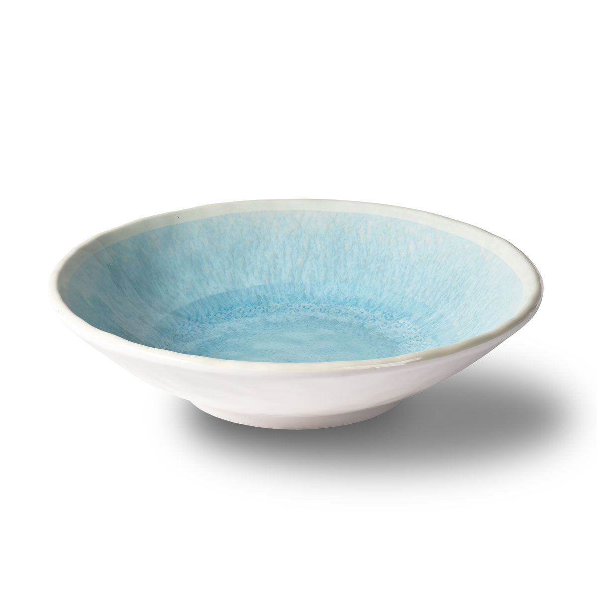 Merritt Designs Reactive Glaze Blue 7.75 inch x 2 inch Melamine Salad Bowl