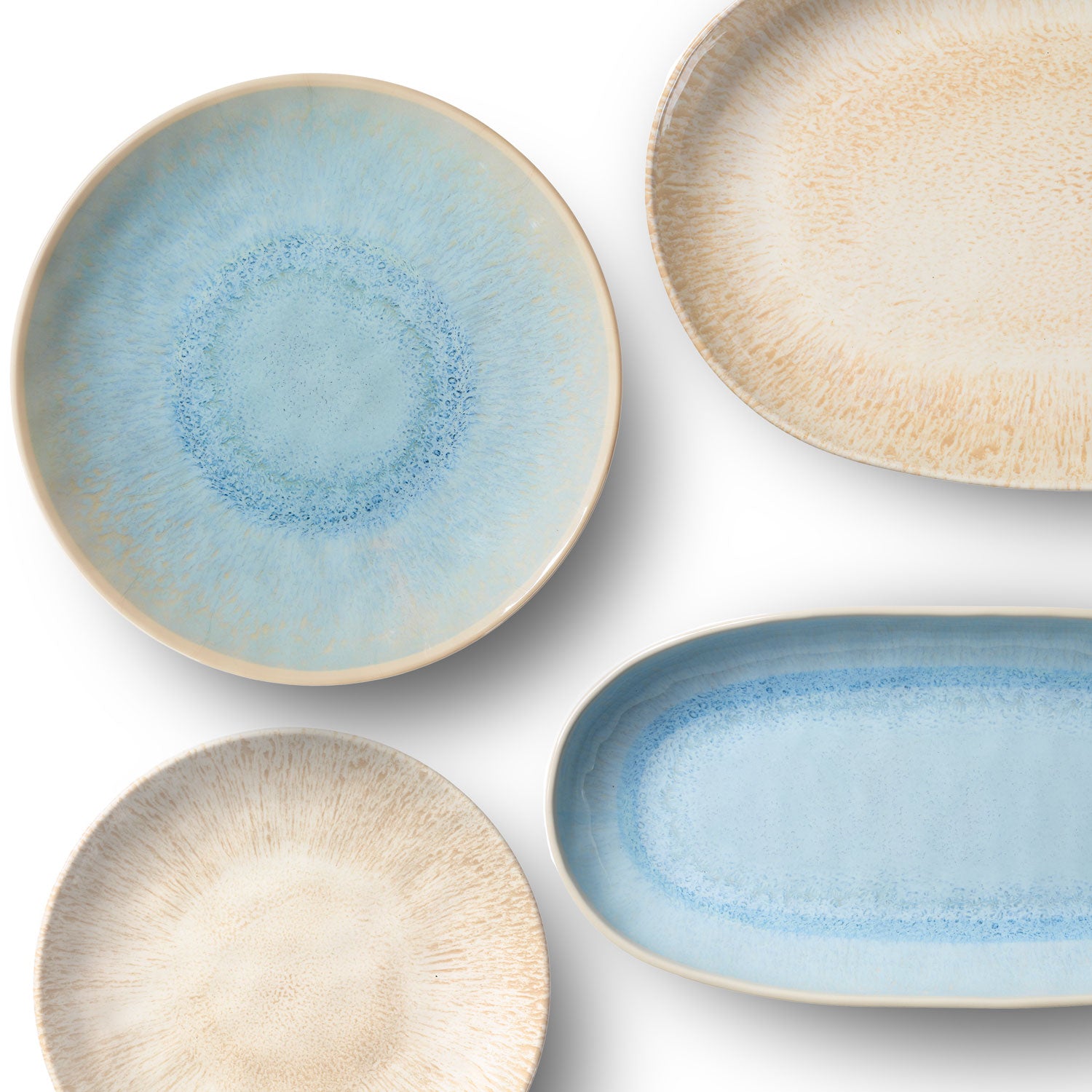 Reactive Glaze Melamine Plates and Serving Platters by Merritt Designs