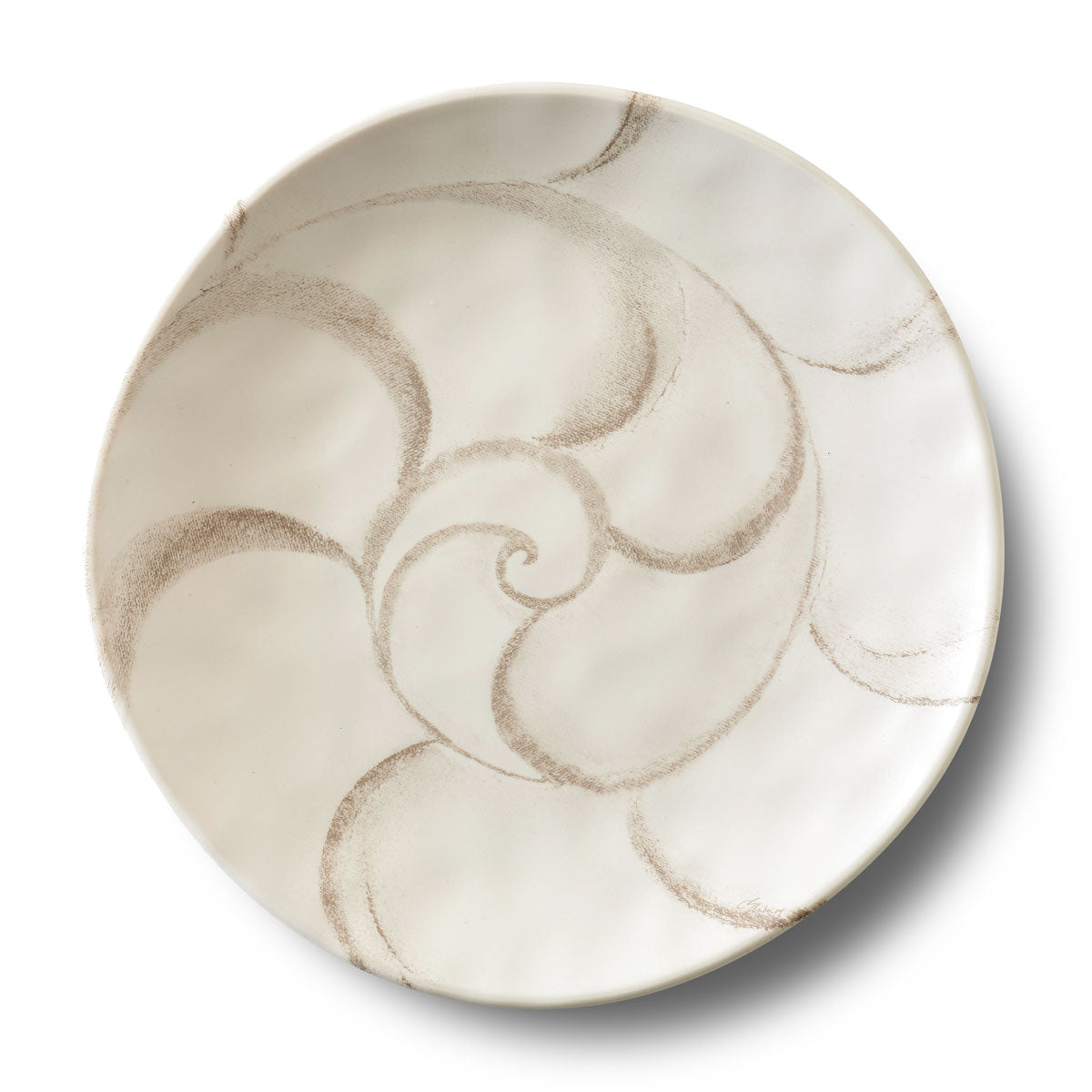 Merritt Designs Shoreline 11 inch Sand Nautilus Melamine Dinner Plate