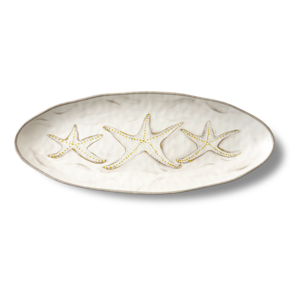 Merritt Designs Shoreline 19 inch x 7.5 inch Starfish Oval Melamine Appetizer Tray