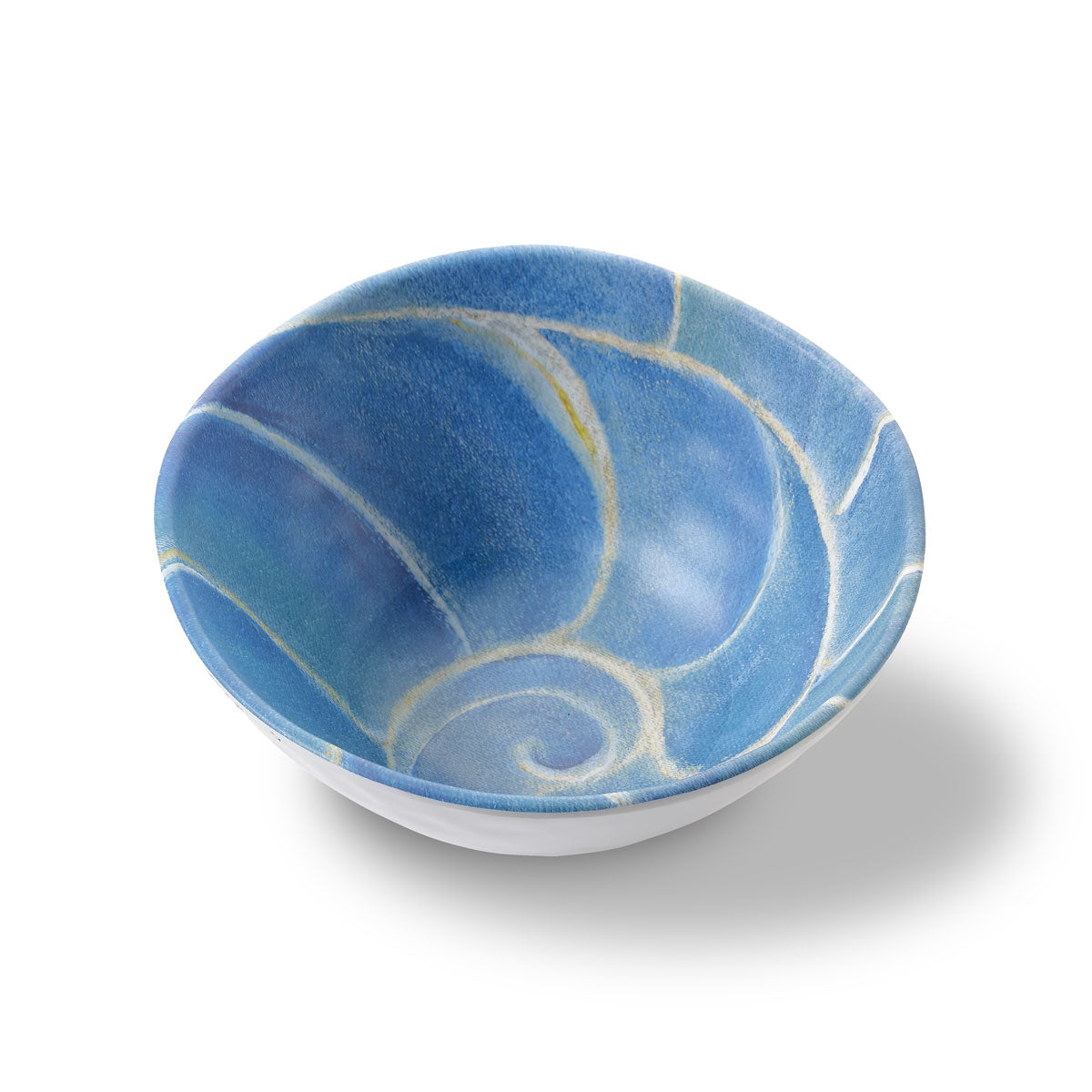 Merritt Designs Shoreline 6.5 inch x 2.75 inch Water Nautilus Melamine Salad Bowl