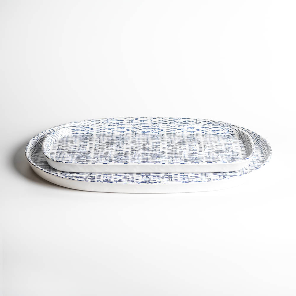 Merritt Designs Tribal Blue Melamine Serving Trays