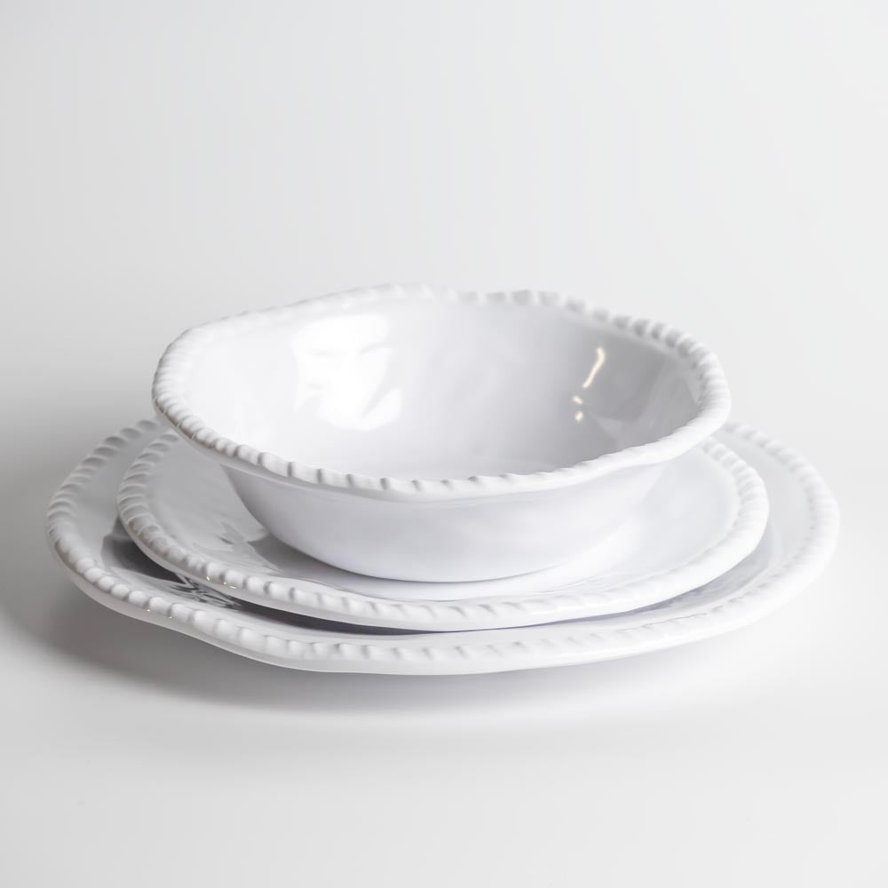 Merritt Designs White Rope Melamine Dinnerware Collection