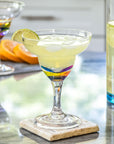 BPA-Free Merritt Designs Teardrop Rainbow 11oz Acrylic Margarita Glass with Margarita pitcher 