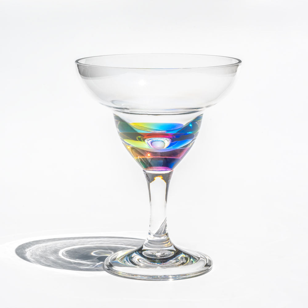 Beautiful Vintage Handblown Thick Smokey Glass Pair of Margarita/cocktail  Glasses Rainbow Confetti Rock Designs, Short Stem Drinking Glasses 