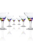 BPA-Free Set of 6 Merritt Designs Teardrop Rainbow 11oz Acrylic Margarita Glasses