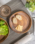 Dishwasher Safe Melamine Wood Salad Plate: Merritt Designs Sequoia 8-inch Plate with dinner plate and silverware