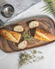 Melamine Wood Appetizer Tray: Merritt Designs Sequoia 14.5-inch Tray with bread