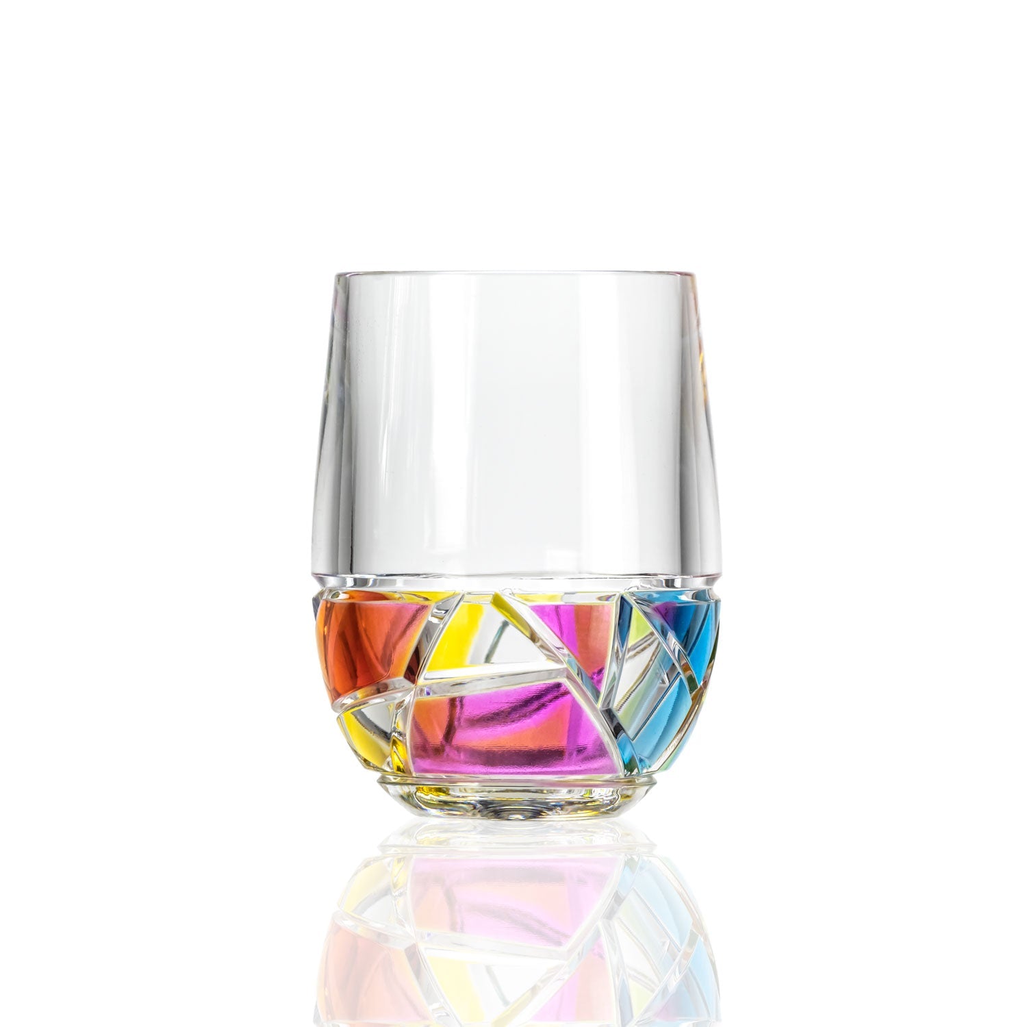 Merritt Designs 10oz Mosaic Rainbow Acrylic Tumbler Water Glass