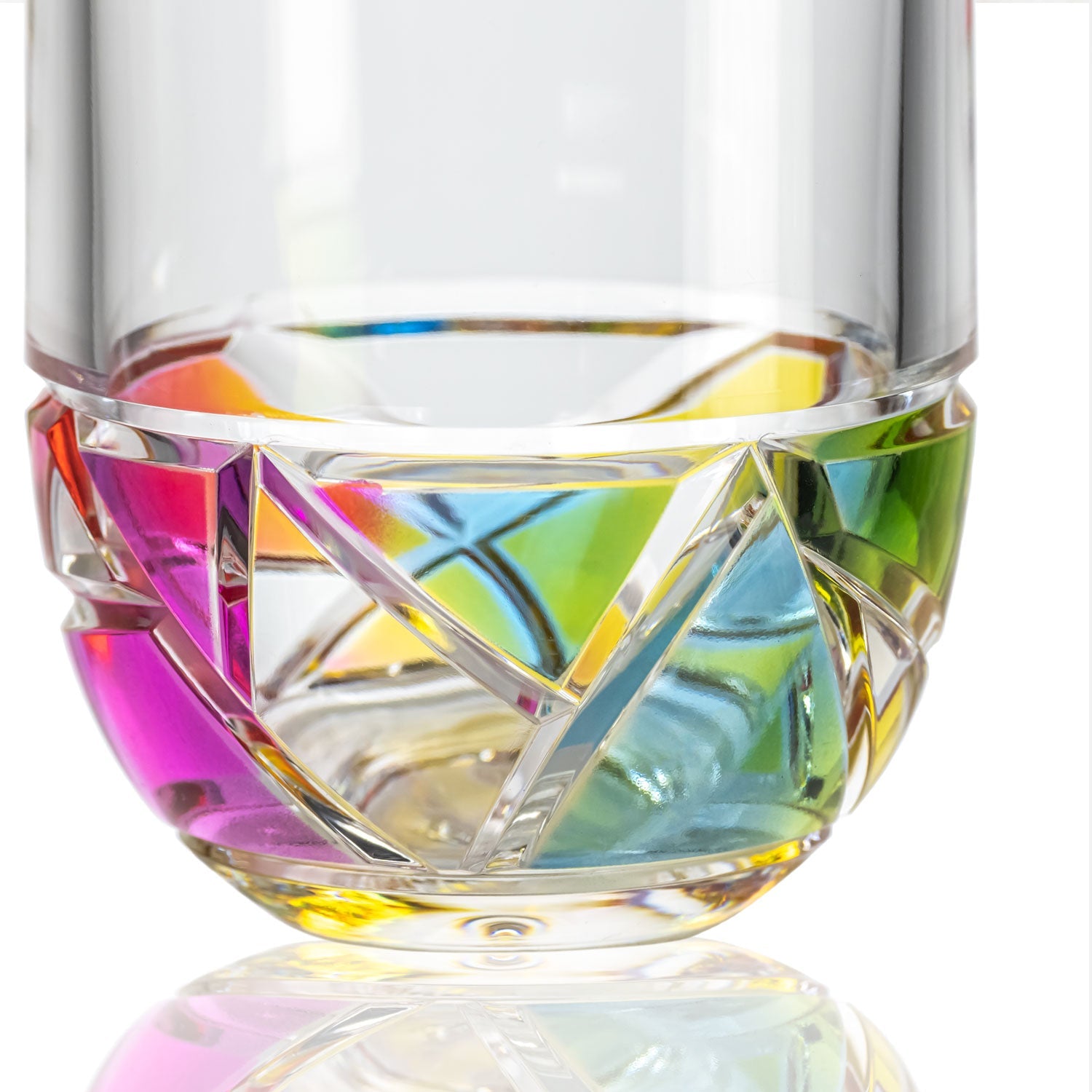 Mosaic 18oz Rainbow Acrylic Tumbler Drinking Glasses I Set of 6