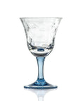 12-ounce blue acrylic wine glasses from the Merritt Designs Cascade collection. Front view on white background