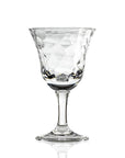 12-ounce clear acrylic wine glass from the Merritt Designs Cascade collection. Front view on white background