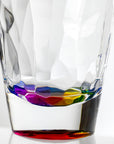 14-ounce rainbow acrylic tumbler glass from the Merritt Designs Cascade collection. Detailed view on white background