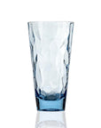 17-ounce blue acrylic tumbler glass from the Merritt Designs Cascade collection. Front view on white background