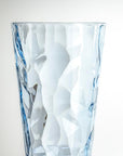 17-ounce blue acrylic tumbler glass from the Merritt Designs Cascade collection. Detailed view on white background