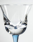 10-ounce blue acrylic wine glass in the Fiori collection by Merritt Designs. Detailed view on white background