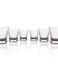 Set of 6, 10-ounce rainbow acrylic tumblers in the Fiori collection by Merritt Designs. Front view on white background