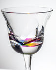 10-ounce rainbow acrylic wine glass in the Fiori collection by Merritt Designs. Detailed view on white background