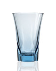 16-ounce blue acrylic tumbler in the Fiori collection by Merritt Designs. Front view on white background