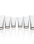 Set of 6, 16-ounce rainbow acrylic tumblers in the Fiori collection by Merritt Designs. Front view on white background