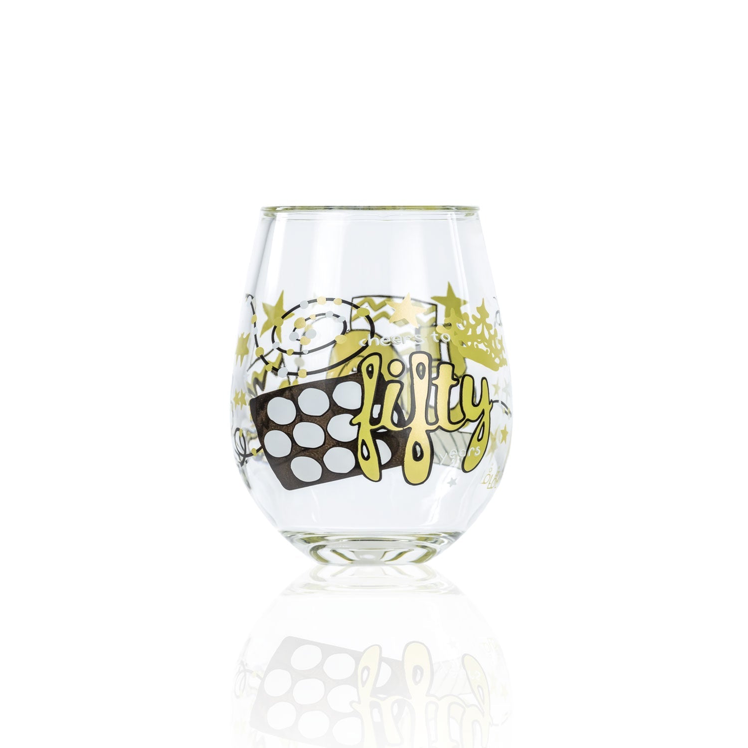 Party To Go by Lolita 50 years 15oz Acrylic Stemless Wine Glasses