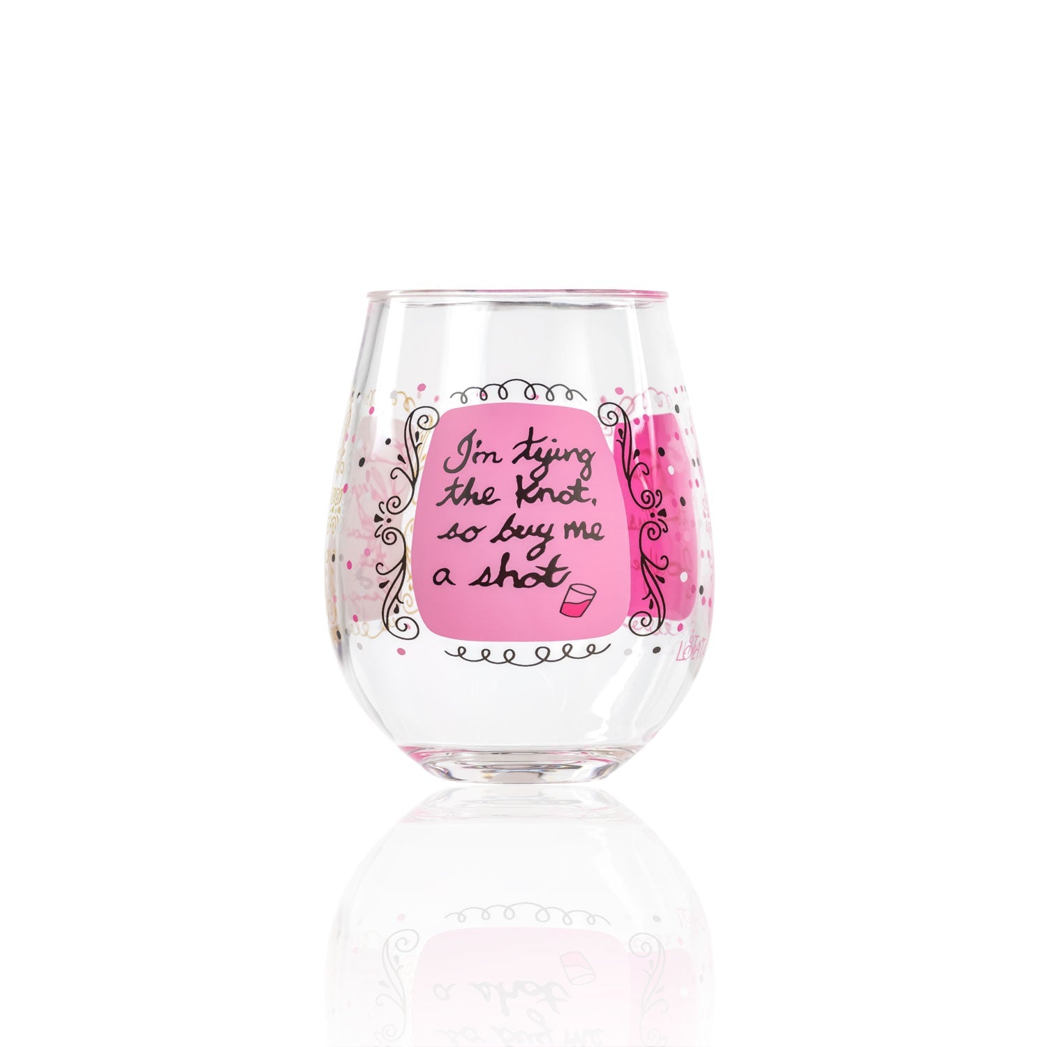 Party To Go by Lolita Bachelorette 15oz Acrylic Stemless Wine Glasses