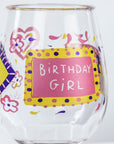 Lolita Birthday Girl Party to go 15oz Acrylic Stemless Wine Glass