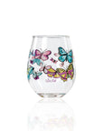 Lolita Butterfly Party to go 15oz Acrylic Stemless Wine Glass