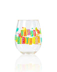 Lolita Happy Birthday Party to go 15oz Acrylic Stemless Wine Glass